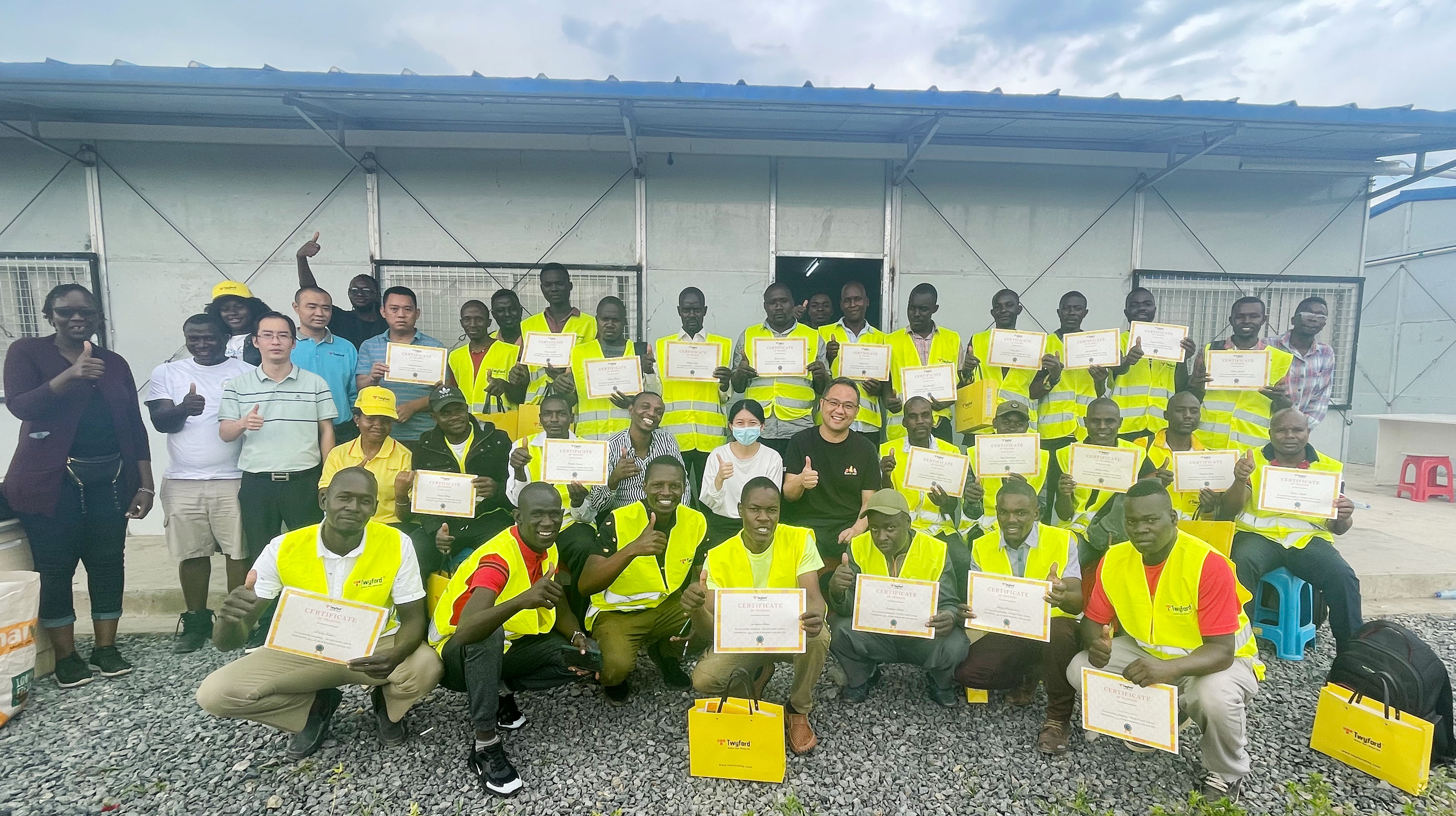 Tile paving training enter into the Kisumu ceramic factory